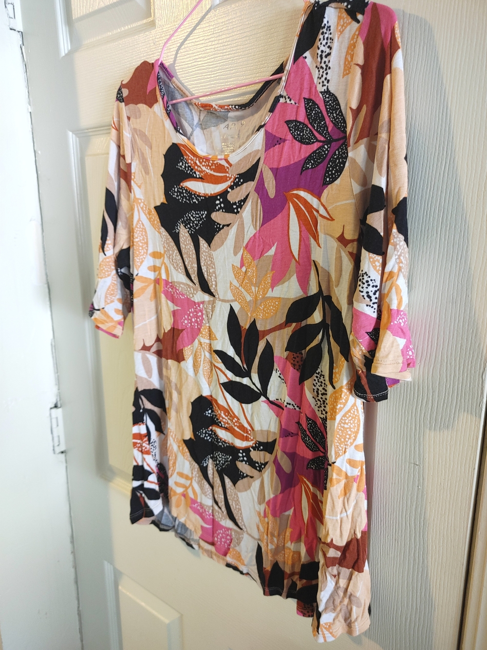 Apt. 9 Floral Print Blouse in Pink, Black, Tan, Mustard